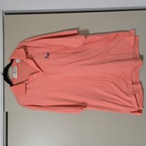 Fairway & Greene Men's 100% Cotton Striped Polo Flag Embroidery Size Large